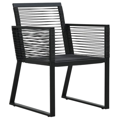 Set da Pranzo da Giardino 5 pz Nero in Rattan PVC | homemem39