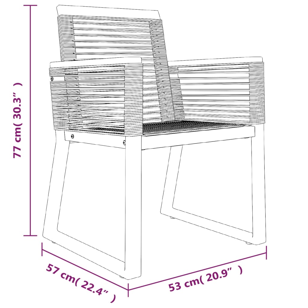 Set da Pranzo da Giardino 5 pz Nero in Rattan PVC | homemem39