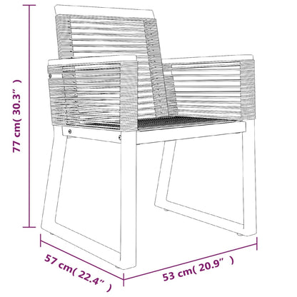 Set da Pranzo da Giardino 5 pz Nero in Rattan PVC | homemem39