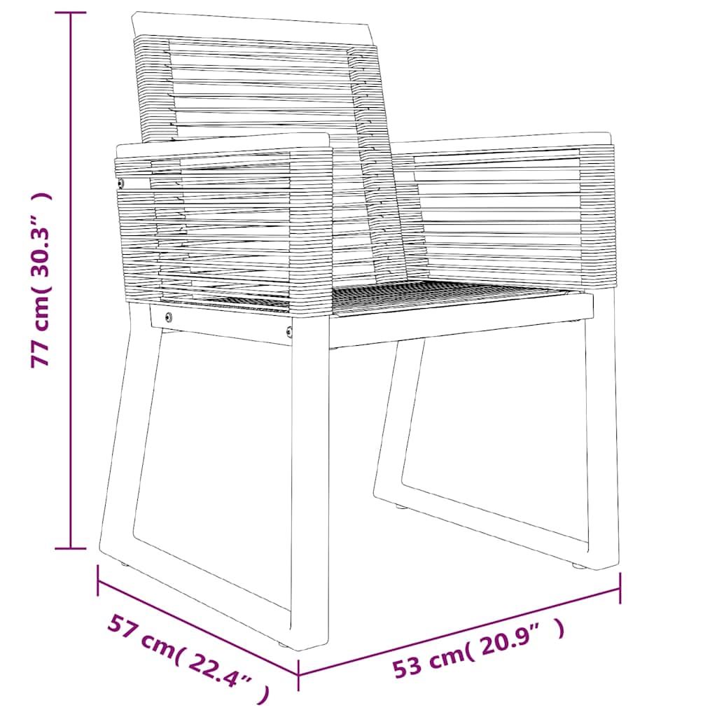 Set da Pranzo da Giardino 5 pz Nero in Rattan PVC | homemem39