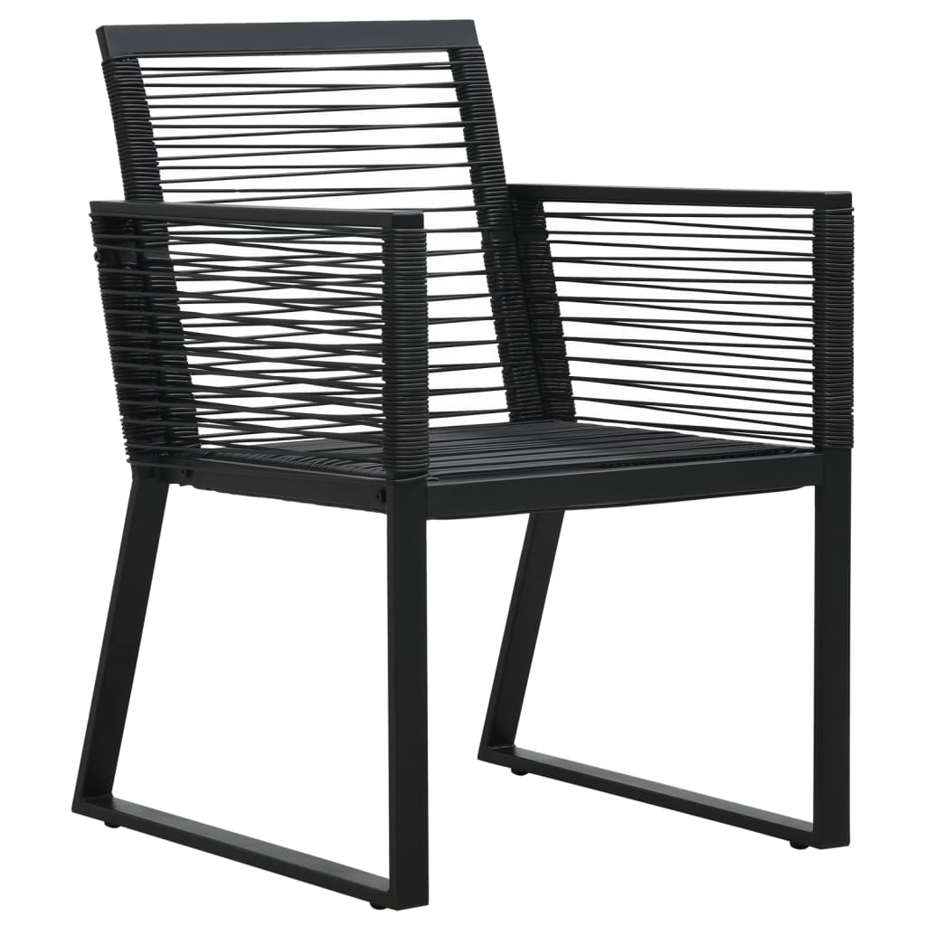 Set da Pranzo da Giardino 7 pz Nero in Rattan PVC | homemem39