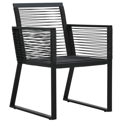 Set da Pranzo da Giardino 7 pz Nero in Rattan PVC | homemem39