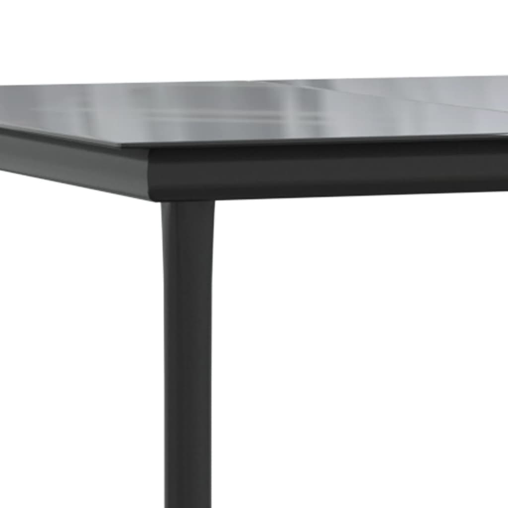 Set da Pranzo da Giardino 7 pz Nero in Rattan PVC | homemem39
