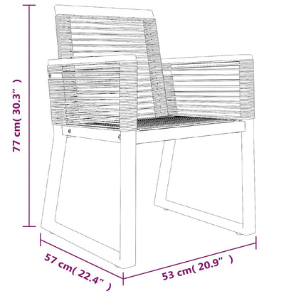 Set da Pranzo da Giardino 7 pz Nero in Rattan PVC | homemem39