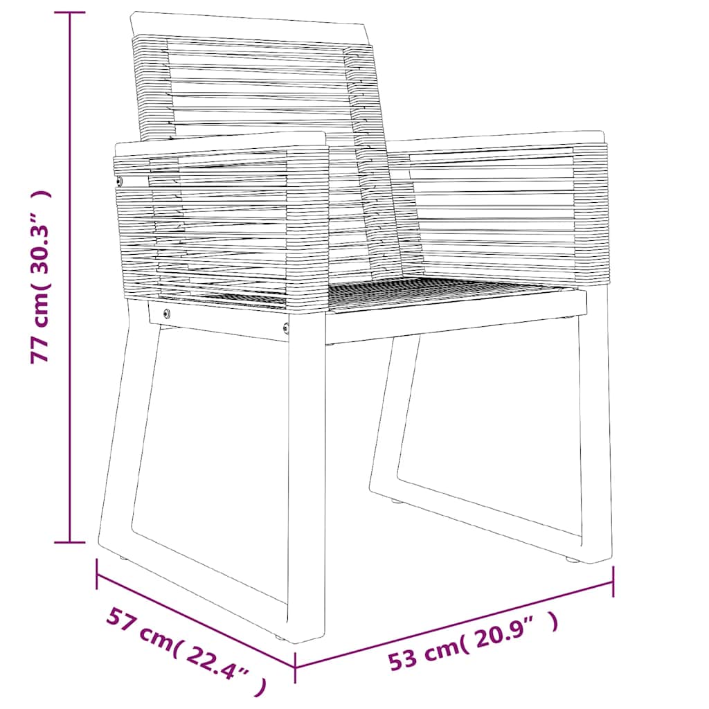 Set da Pranzo da Giardino 7 pz Nero in Rattan PVC - homemem39