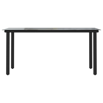 Set da Pranzo da Giardino 5 pz Nero in Rattan PVC | homemem39