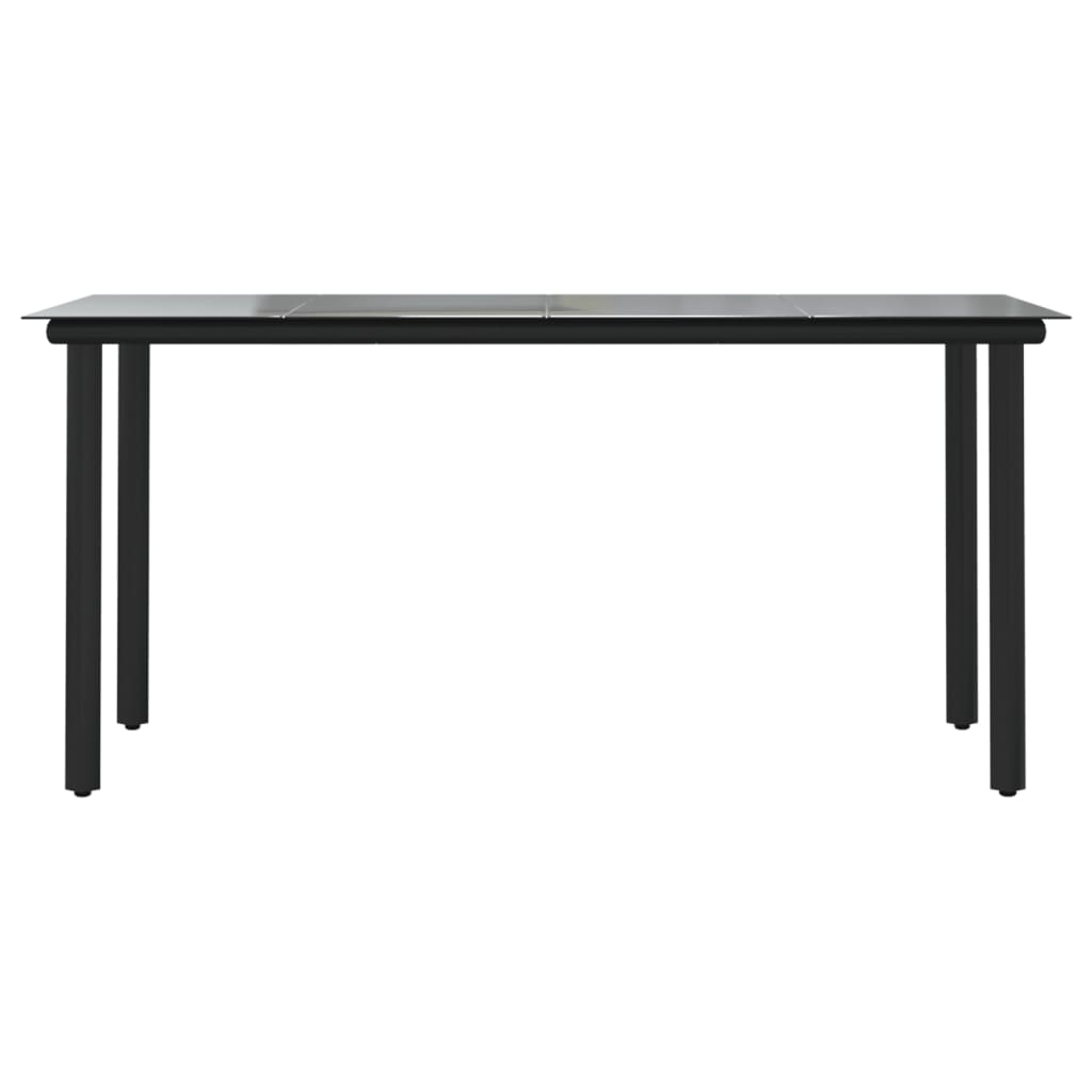 Set da Pranzo da Giardino 7 pz Nero in Rattan PVC | homemem39
