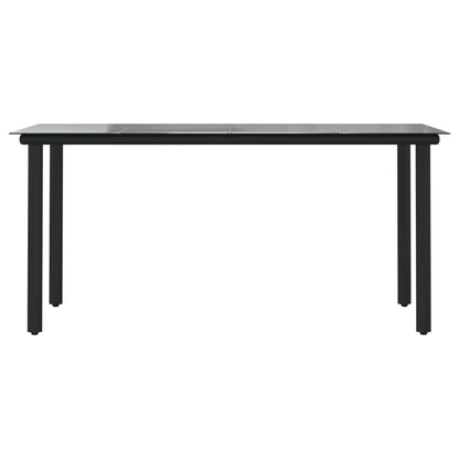 Set da Pranzo da Giardino 7 pz Nero in Rattan PVC | homemem39