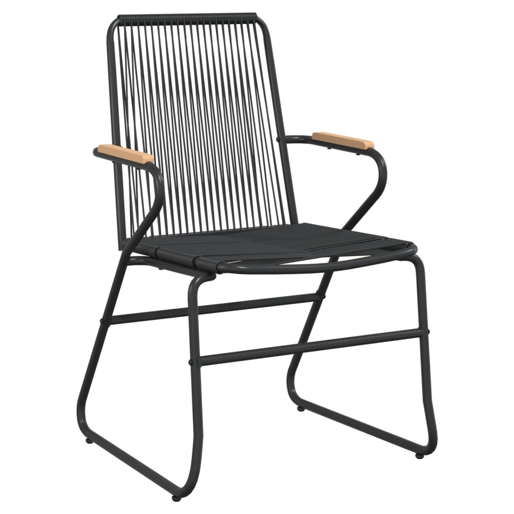 Set da Pranzo da Giardino 7 pz Nero in Rattan PVC | homemem39