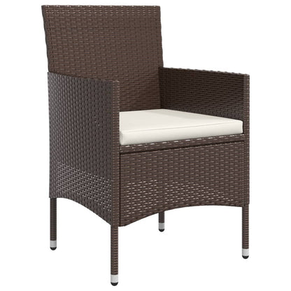 Set da Pranzo da Giardino 5 pz con Cuscini Marrone e Nero | homemem39