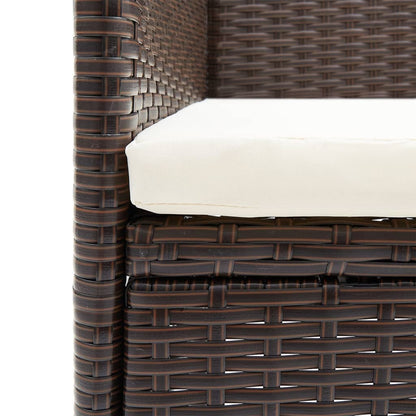 Set da Pranzo da Giardino 5 pz con Cuscini Marrone e Nero | homemem39