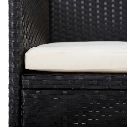 Set da Pranzo da Giardino 7 pz con Cuscini Nero - homemem39