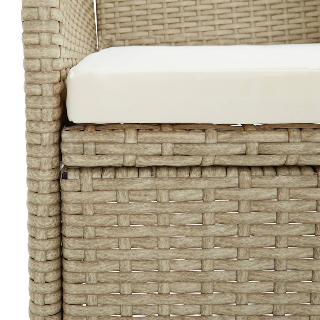 Set da Pranzo da Giardino 7 pz con Cuscini Beige e Nero | homemem39
