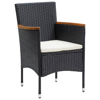 Set da Pranzo da Giardino 5 pz con Cuscini Nero | homemem39