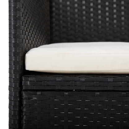 Set da Pranzo da Giardino 7 pz con Cuscini Nero - homemem39