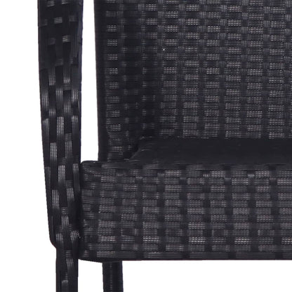 Set da Pranzo da Giardino 5 pz Nero in Polyrattan | homemem39