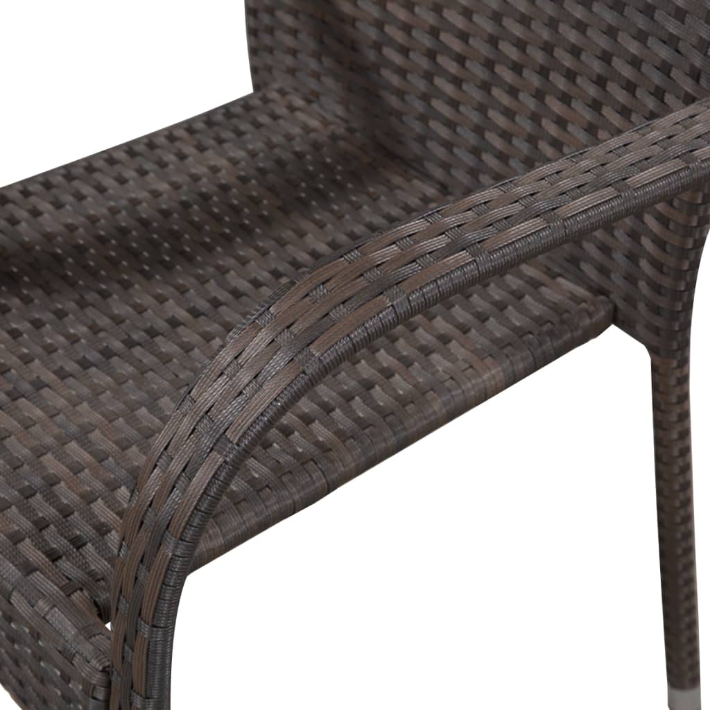 Set da Pranzo da Giardino 5 pz Marrone in Polyrattan | homemem39