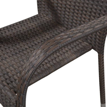 Set da Pranzo da Giardino 5 pz Marrone in Polyrattan | homemem39