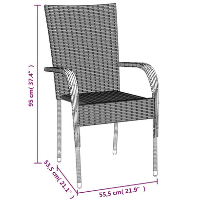 Set da Pranzo da Giardino 5 pz Marrone in Polyrattan | homemem39