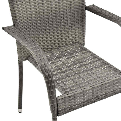 Set da Pranzo da Giardino 7 pz Grigio in Polyrattan | homemem39