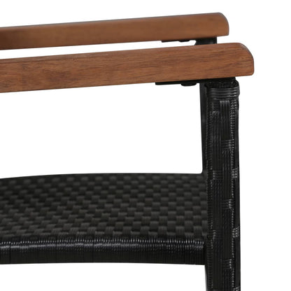 Set da Pranzo da Giardino 5 pz Nero in Polyrattan | homemem39