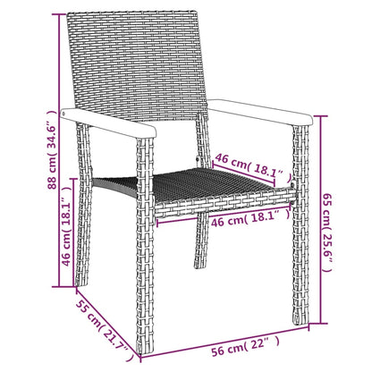 Set da Pranzo da Giardino 5 pz Nero in Polyrattan | homemem39