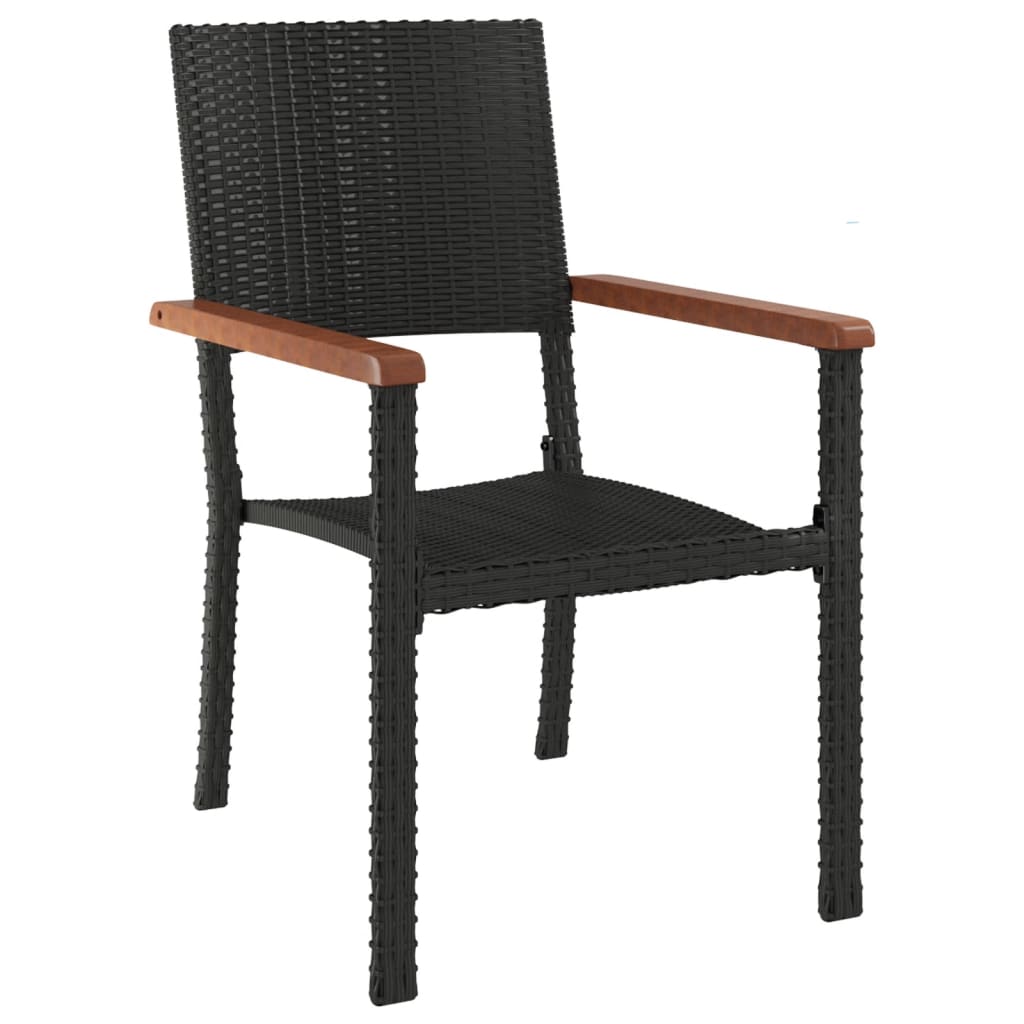 Set da Pranzo da Giardino 7 pz Nero in Polyrattan | homemem39