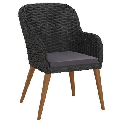 Set da Pranzo da Giardino 7 pz con Cuscini Nero | homemem39