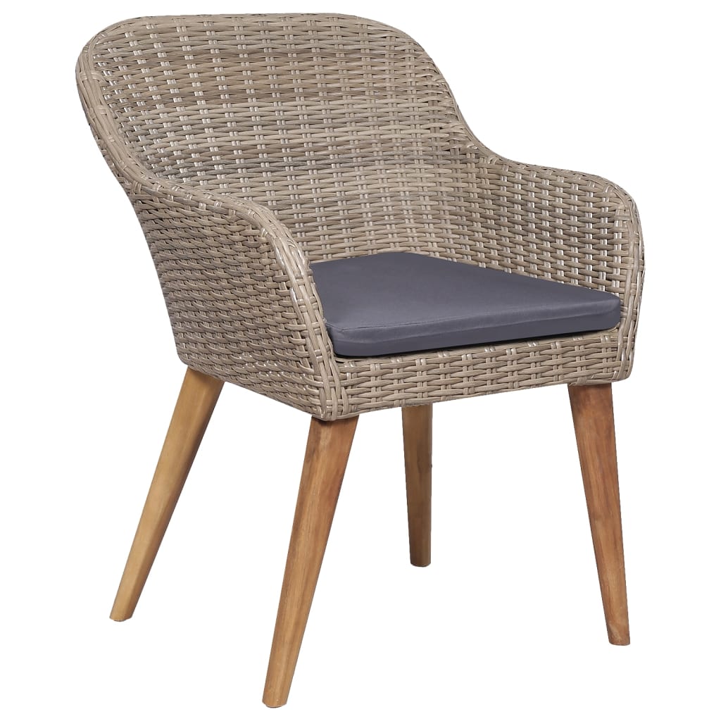 Set da Pranzo da Giardino 5 pz con Cuscini Marrone - homemem39