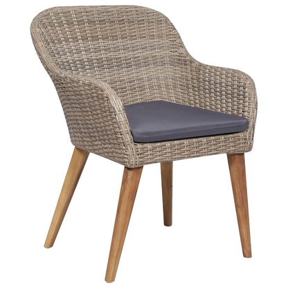 Set da Pranzo da Giardino 7 pz con Cuscini Marrone - homemem39