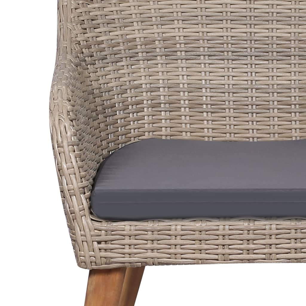 Set da Pranzo da Giardino 7 pz con Cuscini Marrone - homemem39