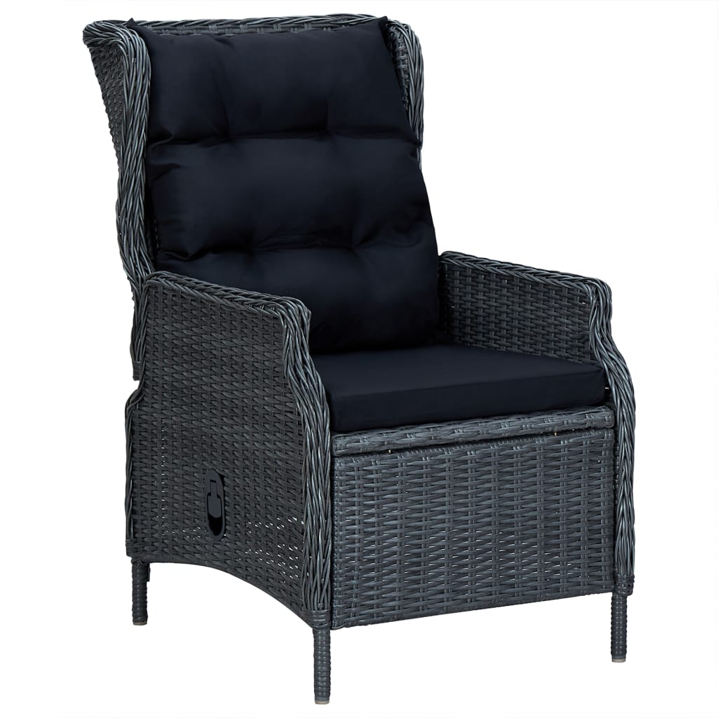 Set da Pranzo da Giardino 7 pz Grigio Scuro in Polyrattan | homemem39