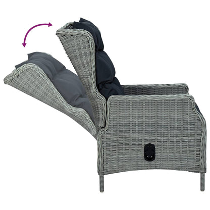 Set da Pranzo da Giardino 7 pz Grigio Chiaro in Polyrattan | homemem39