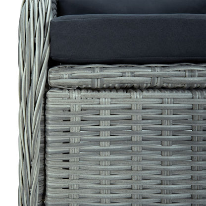 Set da Pranzo da Giardino 7 pz Grigio Chiaro in Polyrattan | homemem39