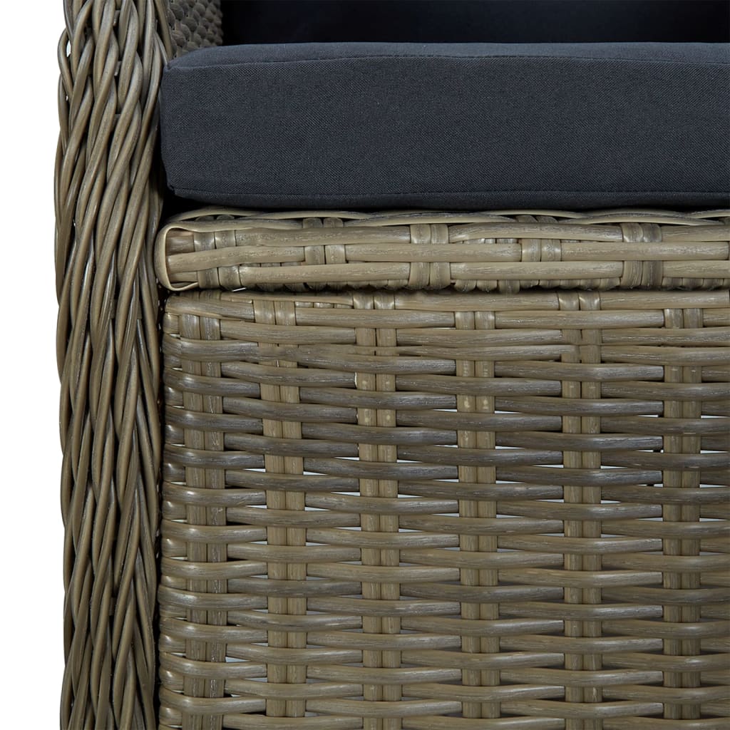 Set da Pranzo da Giardino 5 pz Marrone in Polyrattan | homemem39
