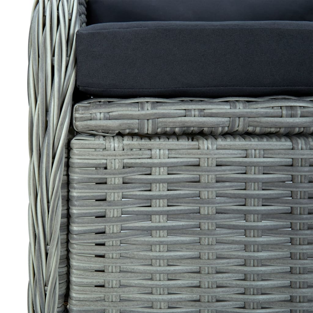 Set da Pranzo da Giardino 5 pz Grigio Chiaro in Polyrattan | homemem39