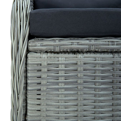 Set da Pranzo da Giardino 5 pz Grigio Chiaro in Polyrattan | homemem39