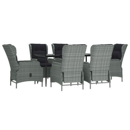 Set da Pranzo da Giardino 7 pz Grigio Chiaro in Polyrattan | homemem39