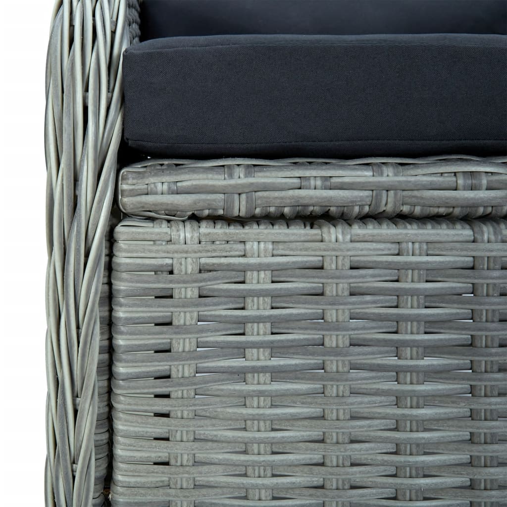 Set da Pranzo da Giardino 7 pz Grigio Chiaro in Polyrattan | homemem39