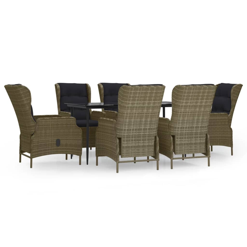 Set da Pranzo da Giardino 7 pz Marrone in Polyrattan | homemem39