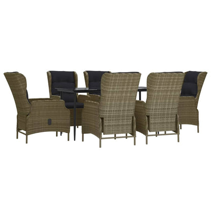 Set da Pranzo da Giardino 7 pz Marrone in Polyrattan | homemem39
