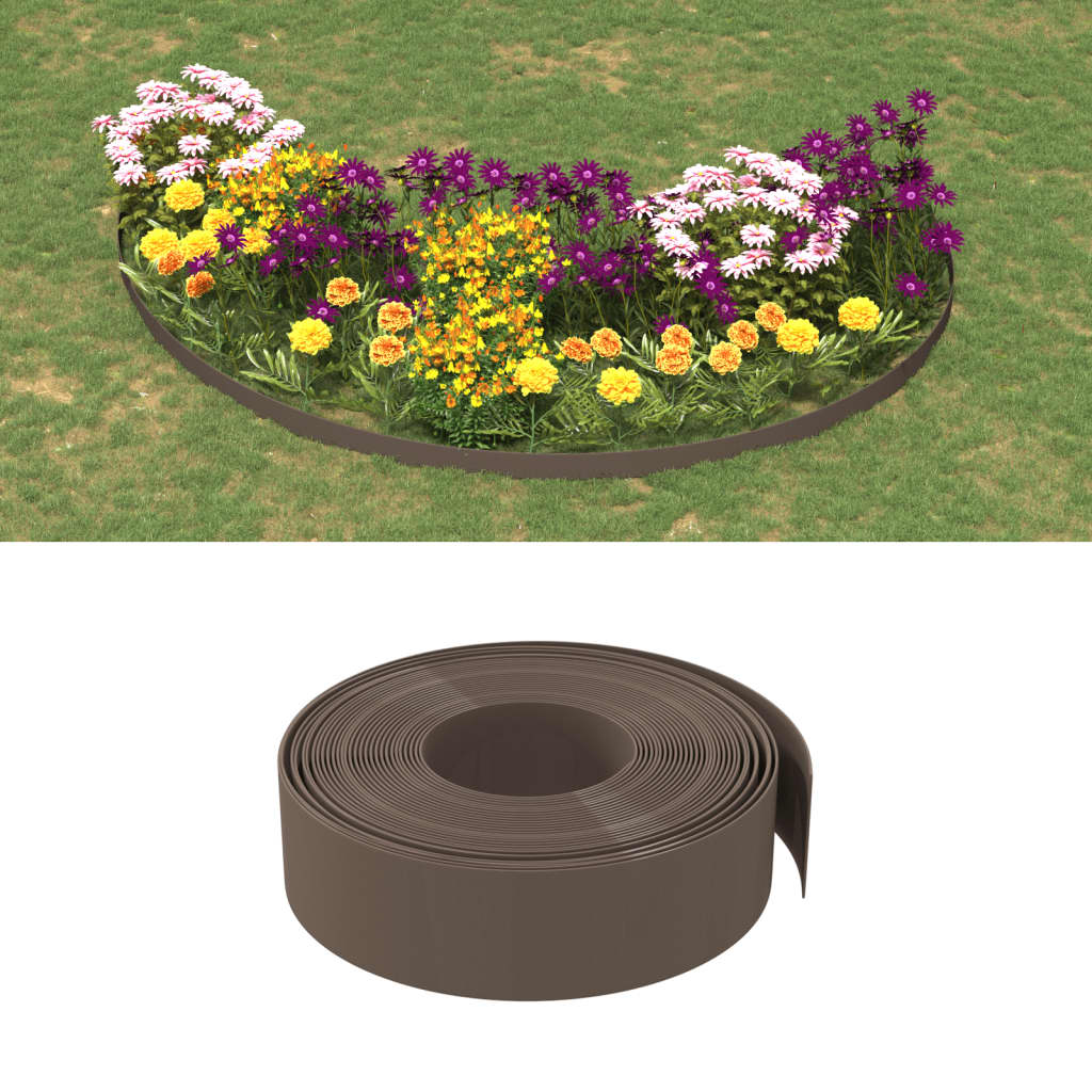 Bordatura da Giardino Marrone 10 m 15 cm in Polietilene | homemem39