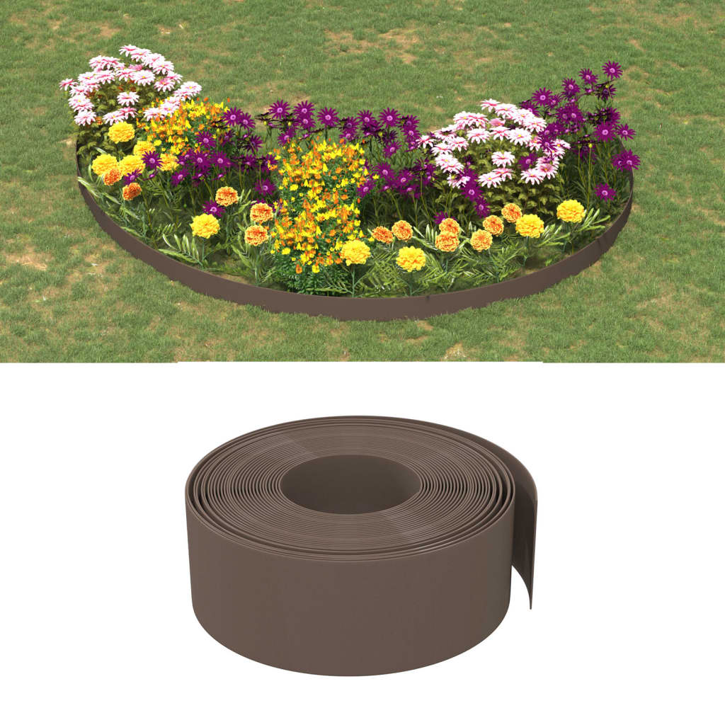 Bordatura da Giardino Marrone 10 m 20 cm in Polietilene | homemem39
