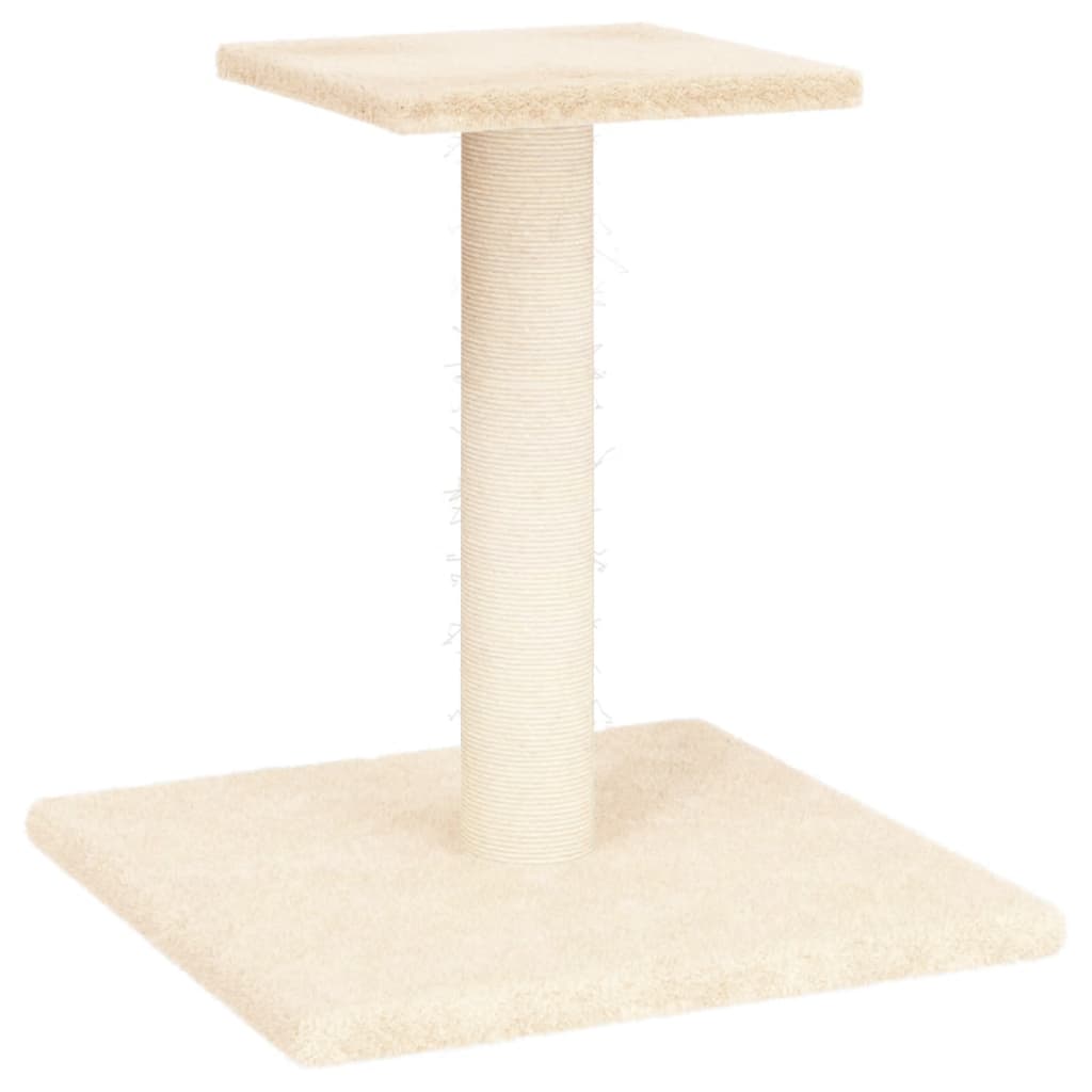 Palo Tiragraffi per Gatti con Piattaforma Crema 38 cm - homemem39