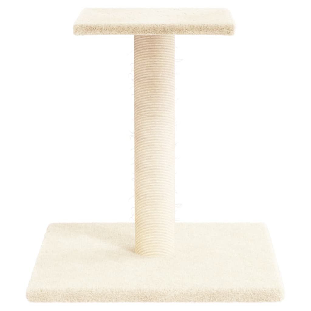 Palo Tiragraffi per Gatti con Piattaforma Crema 38 cm - homemem39