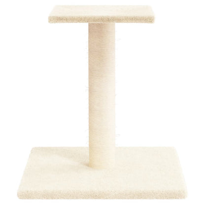 Palo Tiragraffi per Gatti con Piattaforma Crema 38 cm - homemem39