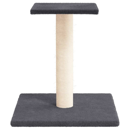 Palo Tiragraffi per Gatti con Piattaforma Grigio Scuro 38 cm | homemem39