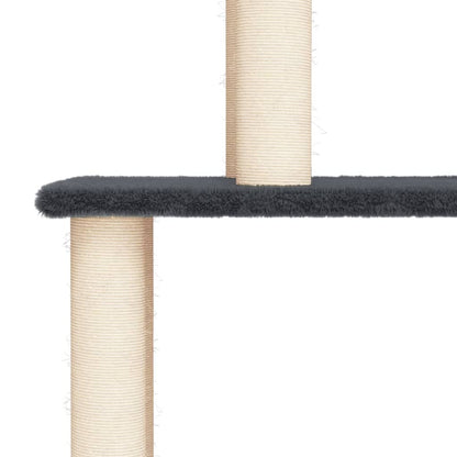 Albero per Gatti con Tiragraffi in Sisal Grigio Scuro 149 cm | homemem39