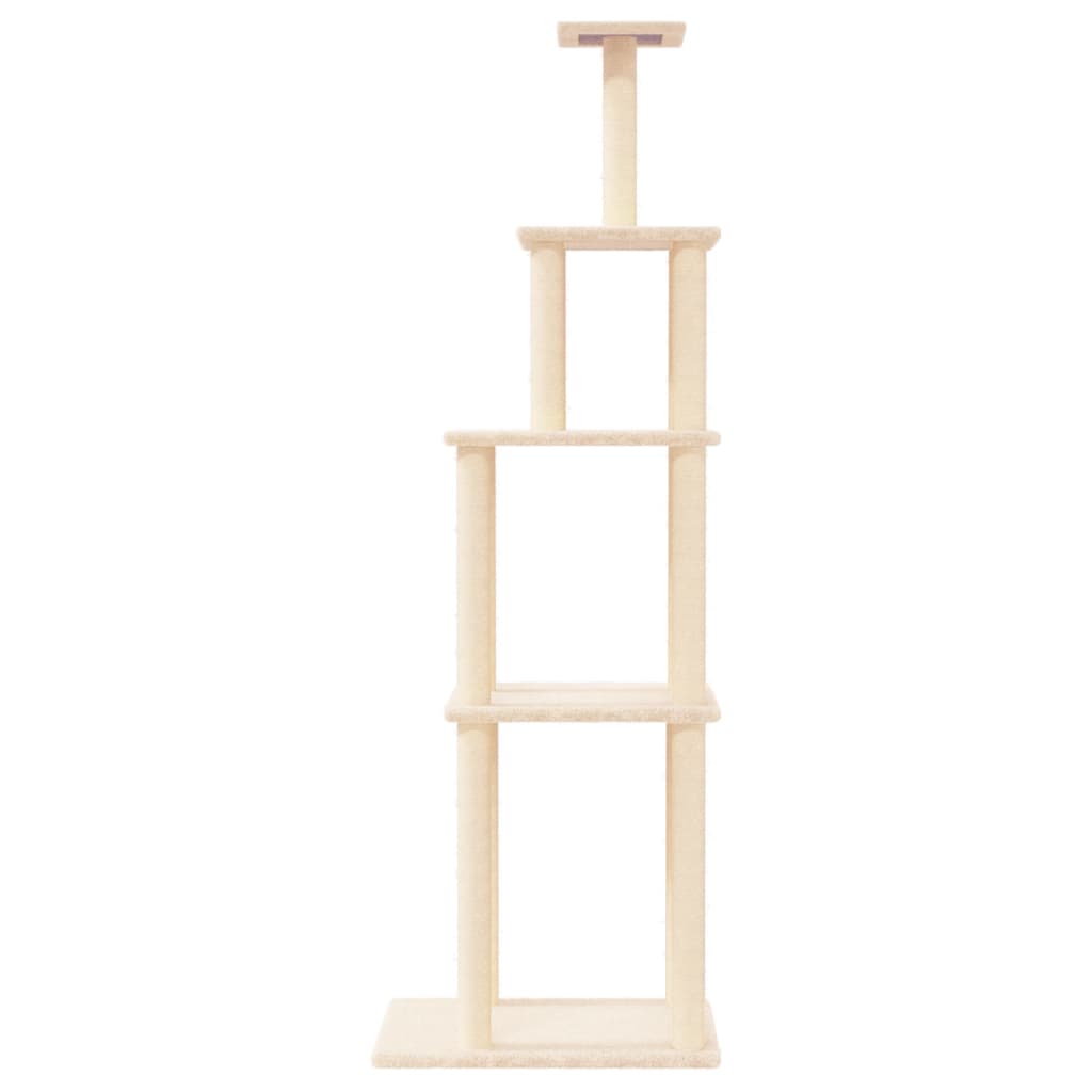 Albero per Gatti con Tiragraffi in Sisal Crema 183 cm - homemem39