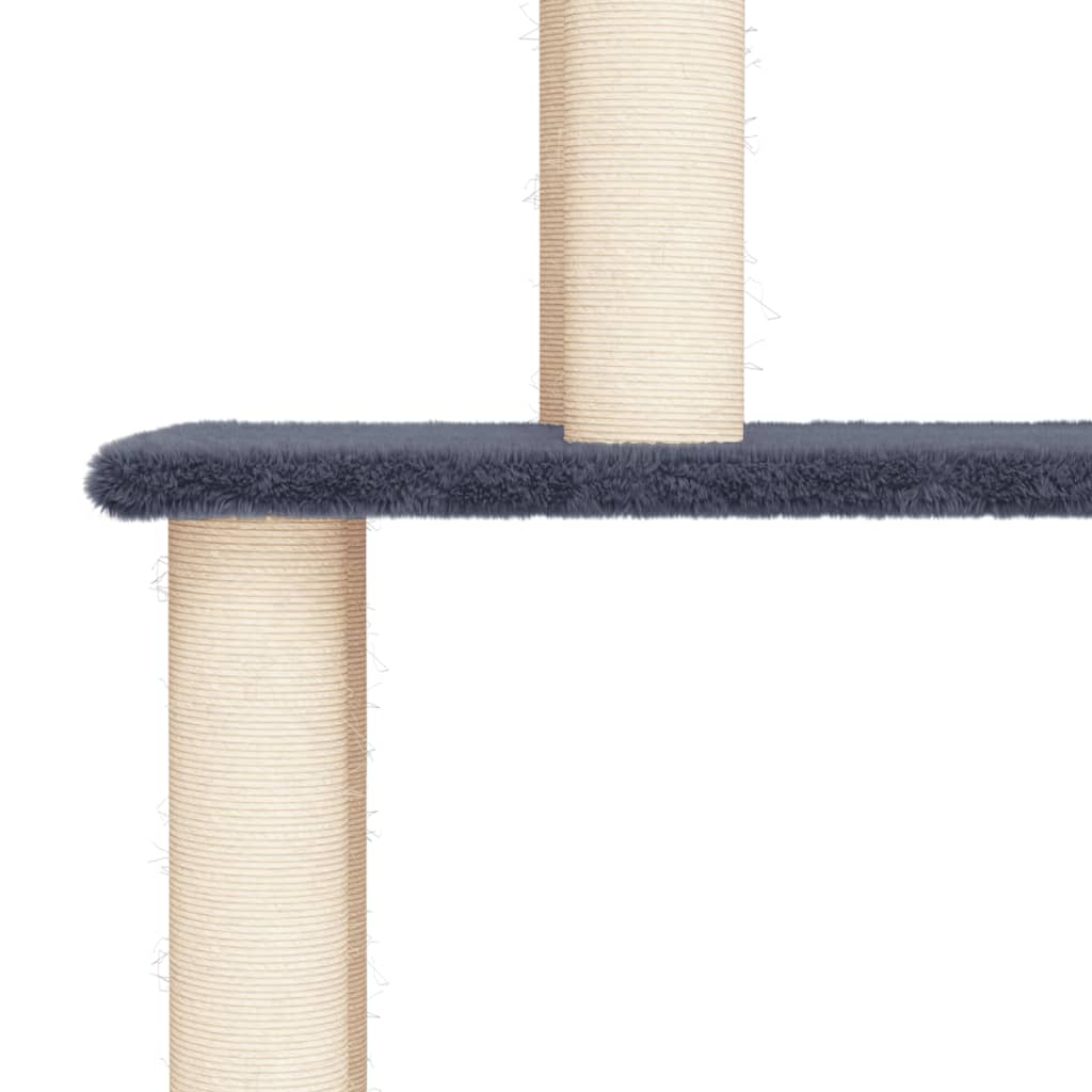 Albero per Gatti con Tiragraffi in Sisal Grigio Scuro 183 cm - homemem39